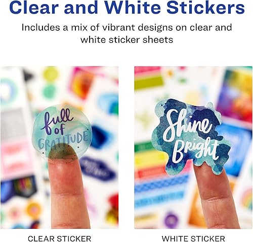 Miniatura 8 de Avery + Amy Tangerine Designer Collection - Calcomanías para planificador, 20 hojas de calcomanías, 744 en total, accesorios semanales, mensuales y