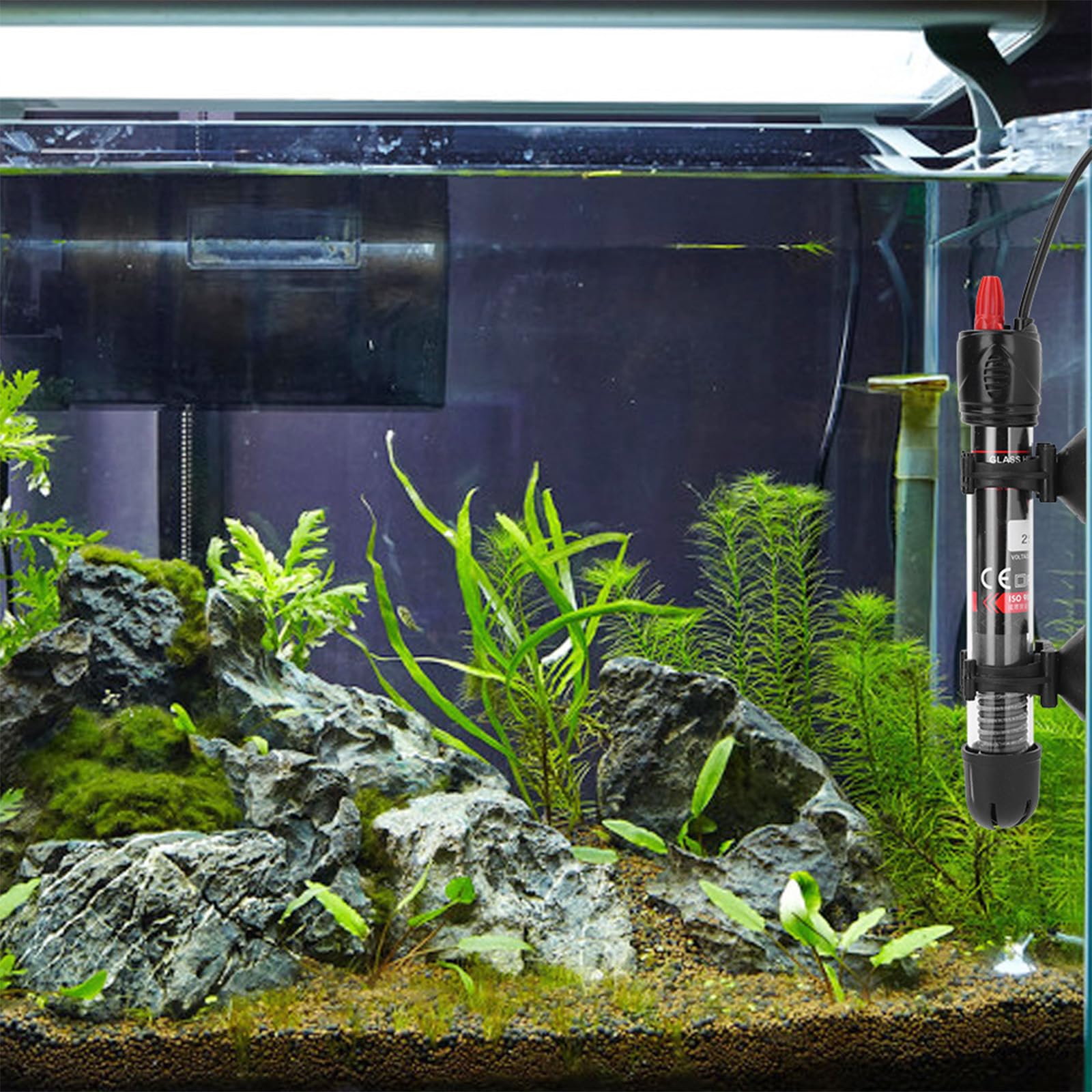 Asta riscaldante per Acquario, Mini riscaldatore Regolabile per Acquario con Copertura Protettiva, Riscaldatore sommergibile per Acquario, Automatico termostato acquari,2 Pack,300W