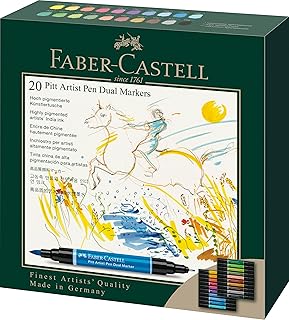 Faber-Castell Pitt Artist Pen Dual Tip Markers - Set of 20