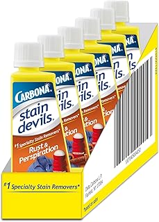 Carbona Stain DevilsÂ® #9 â€“ Rust & Perspiration | Professional Strength Laundry Stain Remover | Multi-Fabric Cleaner | Safe On Skin & Washable Fabrics | 1.7 Fl Oz, 6 Pack