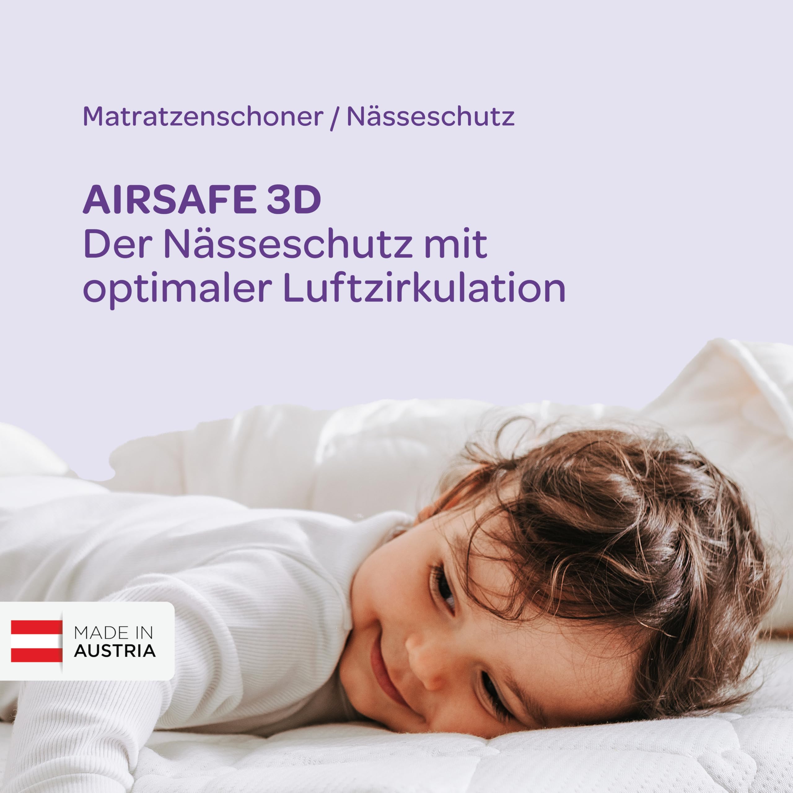 Matratzenschoner 140x200cm, AIRSAFE 3D-Nässeschutzauflage | wasserdichter, atmungsaktiver Matratzenbezug und Matratzenauflage, verlässlicher Auslaufschutz für Babys & Kinder | Träumeland