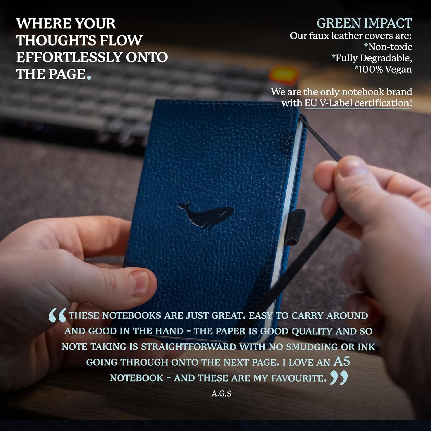 Dingbats* Wildlife A6 Lined Pocket Notebook - PU Leather Hardcover - Small Writing Journal for Work, Travel - Pocket, Elastic Closure, Bookmark - Image 4