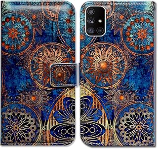 Bcov Galaxy A71 5G Case,[5G Version], Gorgeous Colours Circle Mandala Leather Flip Case Wallet Cover with Card Slot Holder Kickstand for Samsung Galaxy A71 5G