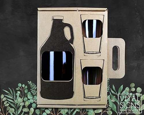 Miniatura 5 de Alterd Industries Couples Wedding Gift - Personalized Toasting Glasses, Toasting Set, Wedding Accessories, Wedding Growler Gift Set, Personalized