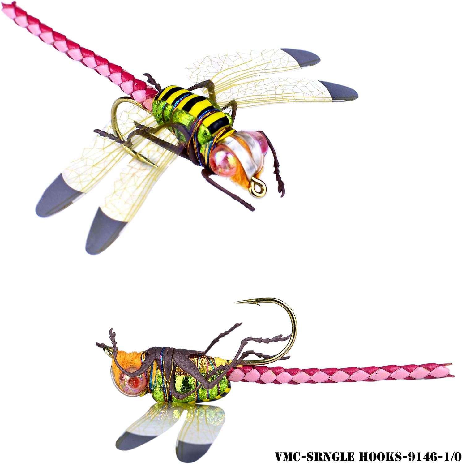 Dragonfly Fly Fishing Flies High Simulation Dry Flies for Bass Trout Fishing（Single Weight: 2.68g）