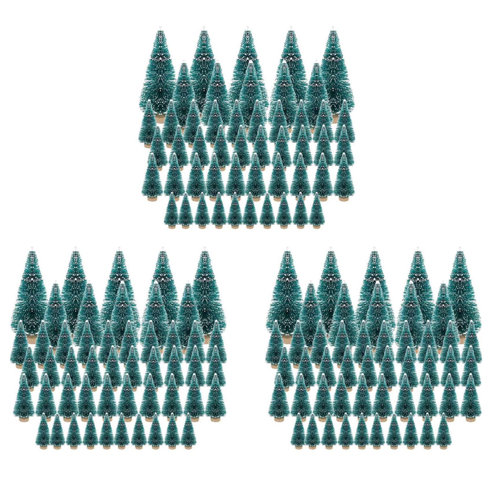 Hndhbfgrt 150PCS Miniature Artificial Christmas Tree Small Snow Frost Trees Pine Trees Christmas DIY Party Decoration Crafts