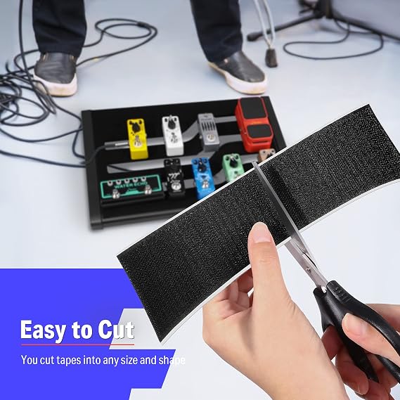 Donner Pedalboard Pedal Tape,Guitar Pedal Board Mounting Tape Length 2M Width 5CM Hook + Loop