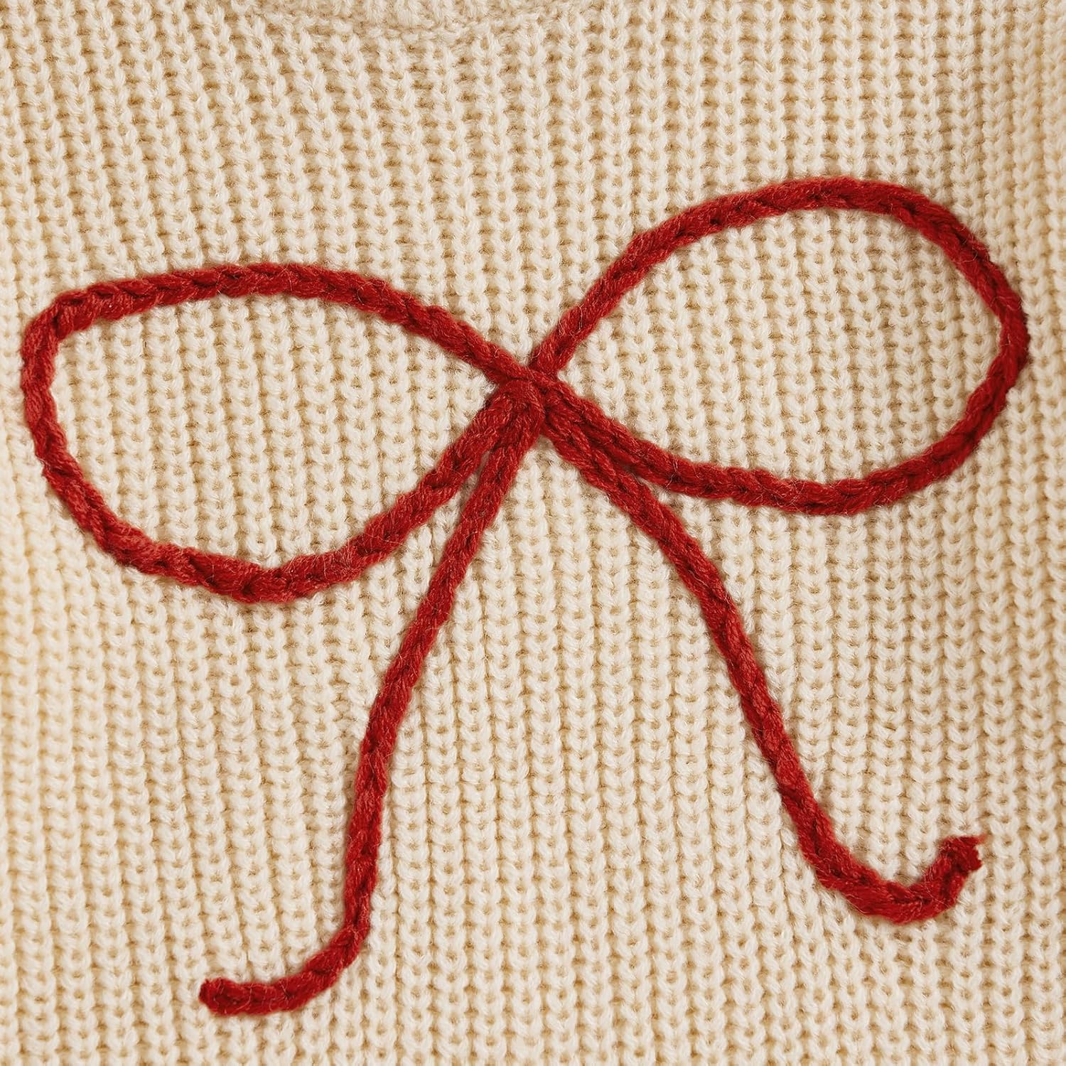 Toddler Baby Girl Knit Sweater Bow Embroidery Chunky Sweatshirt Tops Oversized Warm Christmas Fall Winter Clothes - Image 7