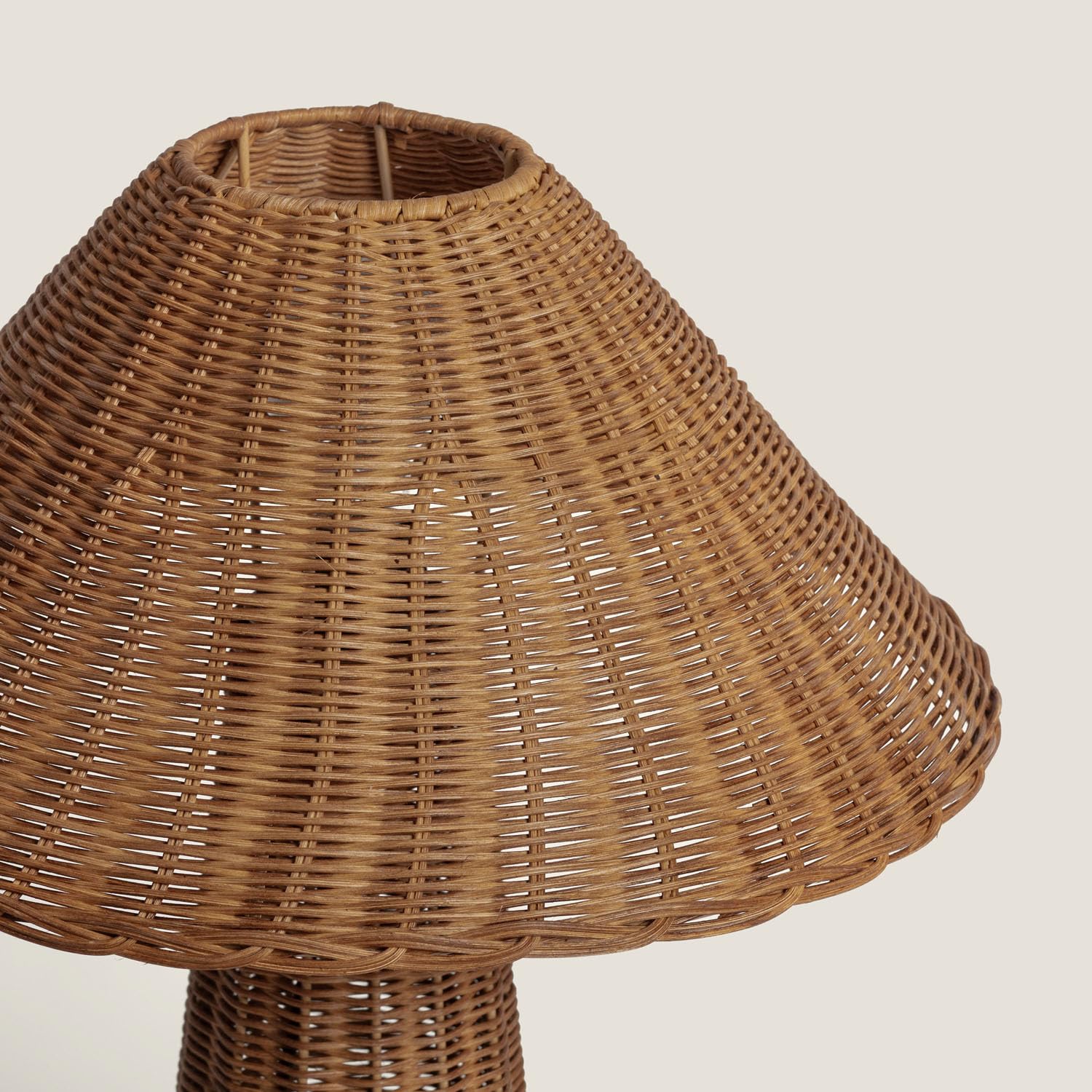 LEDKIA Lámpara de Mesa de Ratán Nara M Marrón