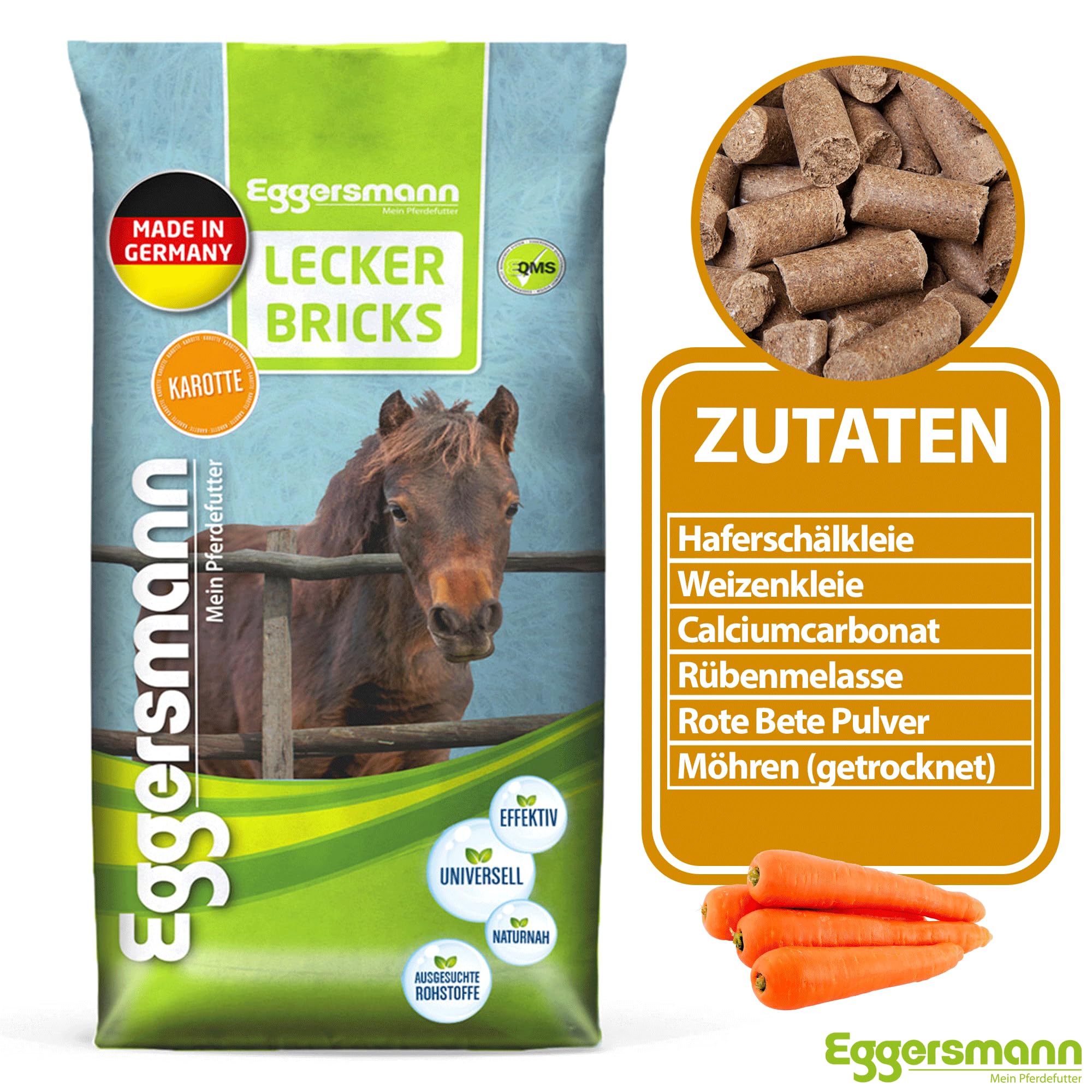 Eggers Muñeco Sabroso Bricks Zanahoria para Caballos, 1 Unidades (1 x 25 kg)
