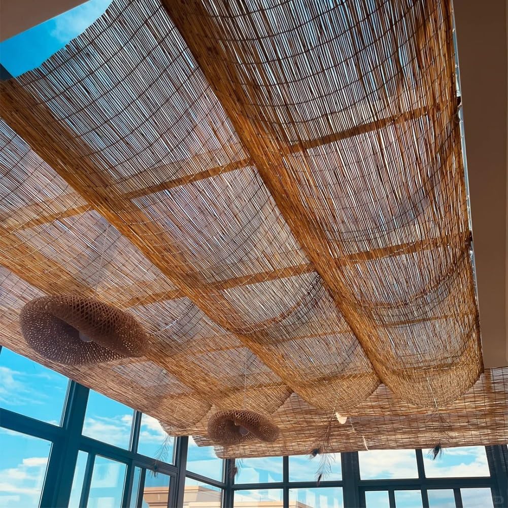 Genérico Ocultacion Jardin Valla Exterior, Natural Cañizo Vallas de Madera, Privacidad Cerca de Bambu, Cañizo Valla para Interiores y Exteriores Balcón Terraza Decoración(80 * 1200cm)