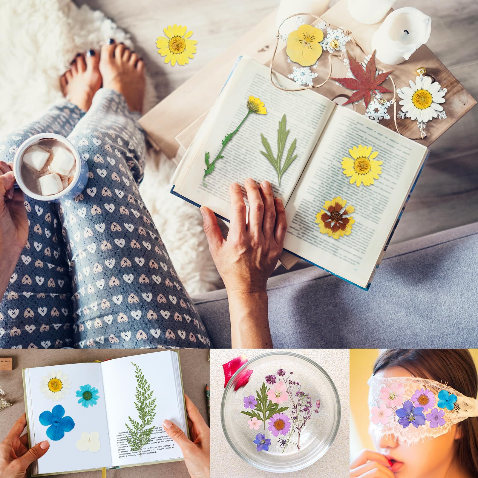 128 Pcs Dried Pressed Flowers for Resin Crafts, Colorful Real Pressed Flowers Mixed Dry Pressed Flowers, Bulk Natural Dried Leaves, Bulk Pressed Flowers for DIY Scrapbooking Resin Epoxy Accessories