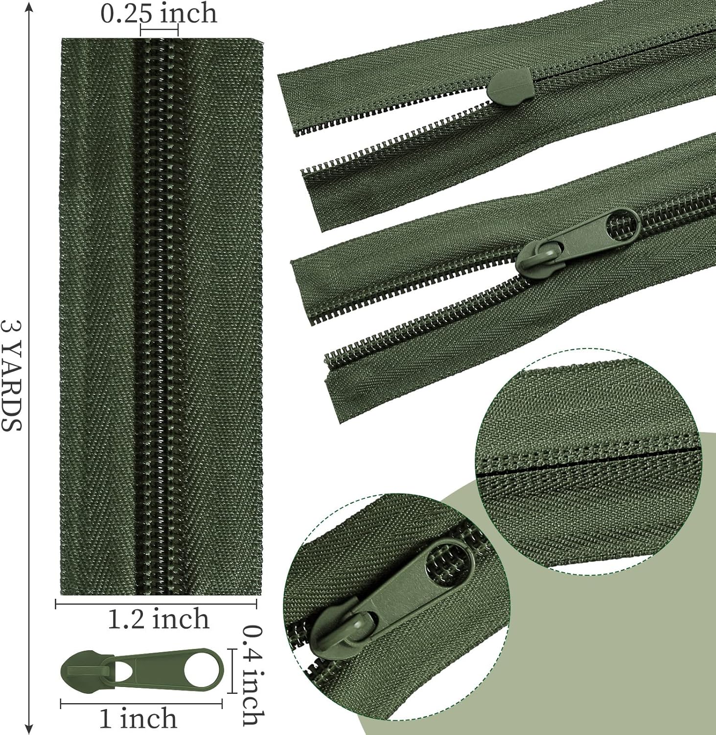 36 Yards 12 Pieces Sewing Zippers Assorted Small Nylon Zippers Lightweight Adaptable Zipper Nylon Coil Zippers Colorful Sewing Zippers 120 Plastic Zipper Sliders for Sewing Supplies(Dark Color)