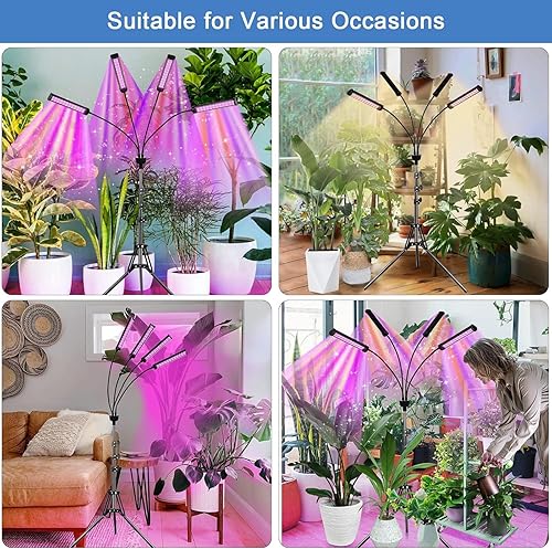 Miniatura 5 de Luces LED de cultivo para plantas de interior, 432 luces LED de espectro completo para plantas de espectro completo para cultivo en interiores con