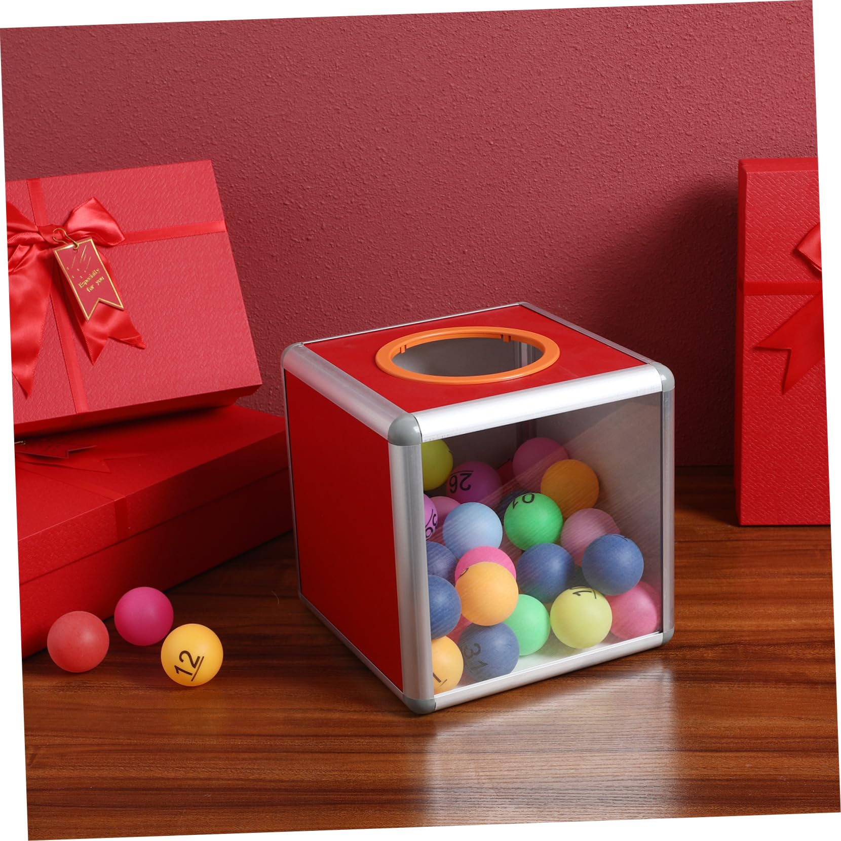 Scatola Lotteria Trasparente 30 Cm In Alluminio E MDF – Perfetta Per Tombola, Sondaggi E Raccolte Fondi