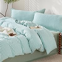 Vista 12 de SAPHREAS Juego de funda de edredón, 100% algodón extrasuave, tamaño individual, lavanda, 2 piezas, 1 funda de edredón de 68 x 90 pulgadas con Crema