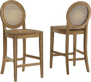 Crosley Furniture Katia Cane-Back Counter Stools, Set of 2