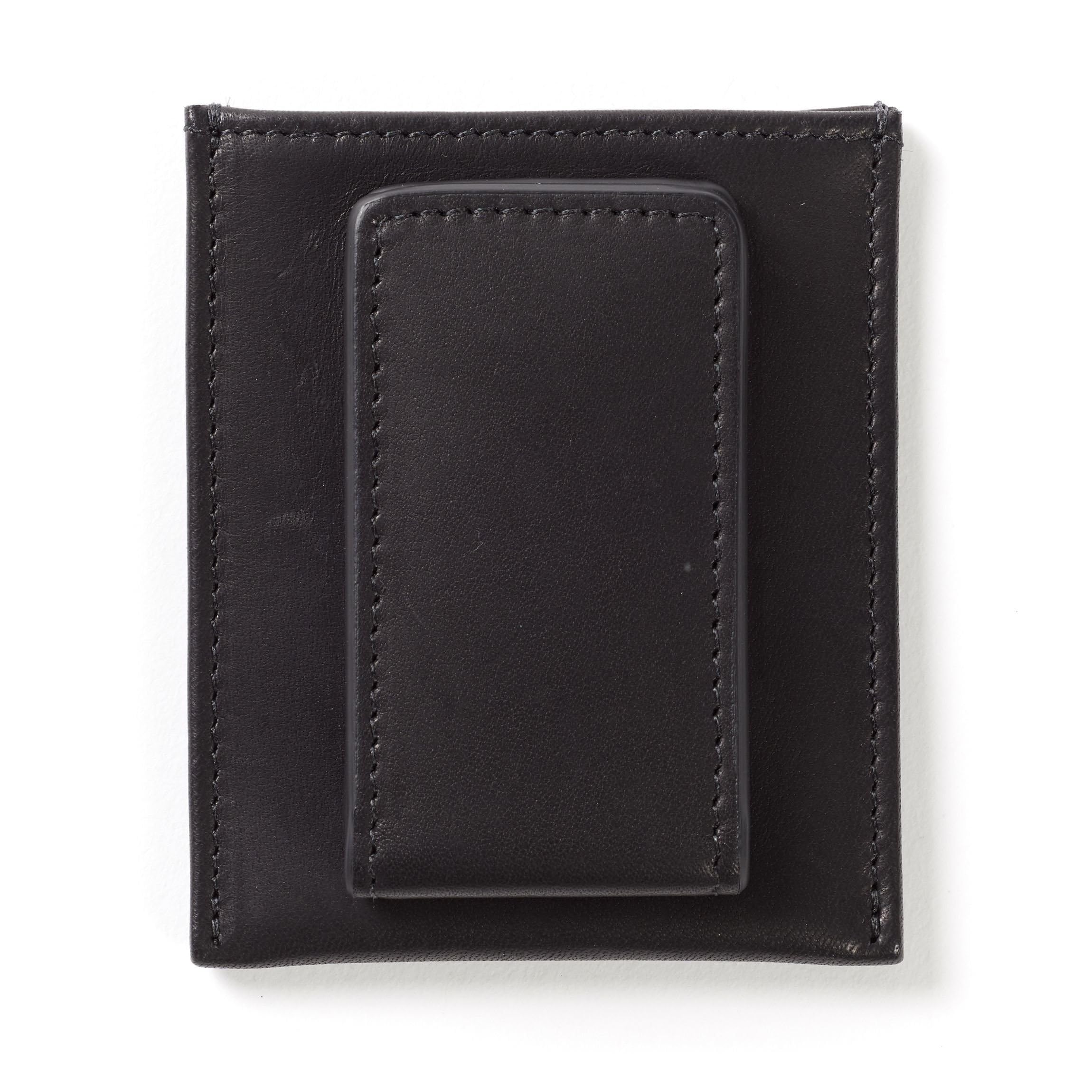 Leatherology Premium Black Oil Men's Slim Money Clip Card Case Wallet