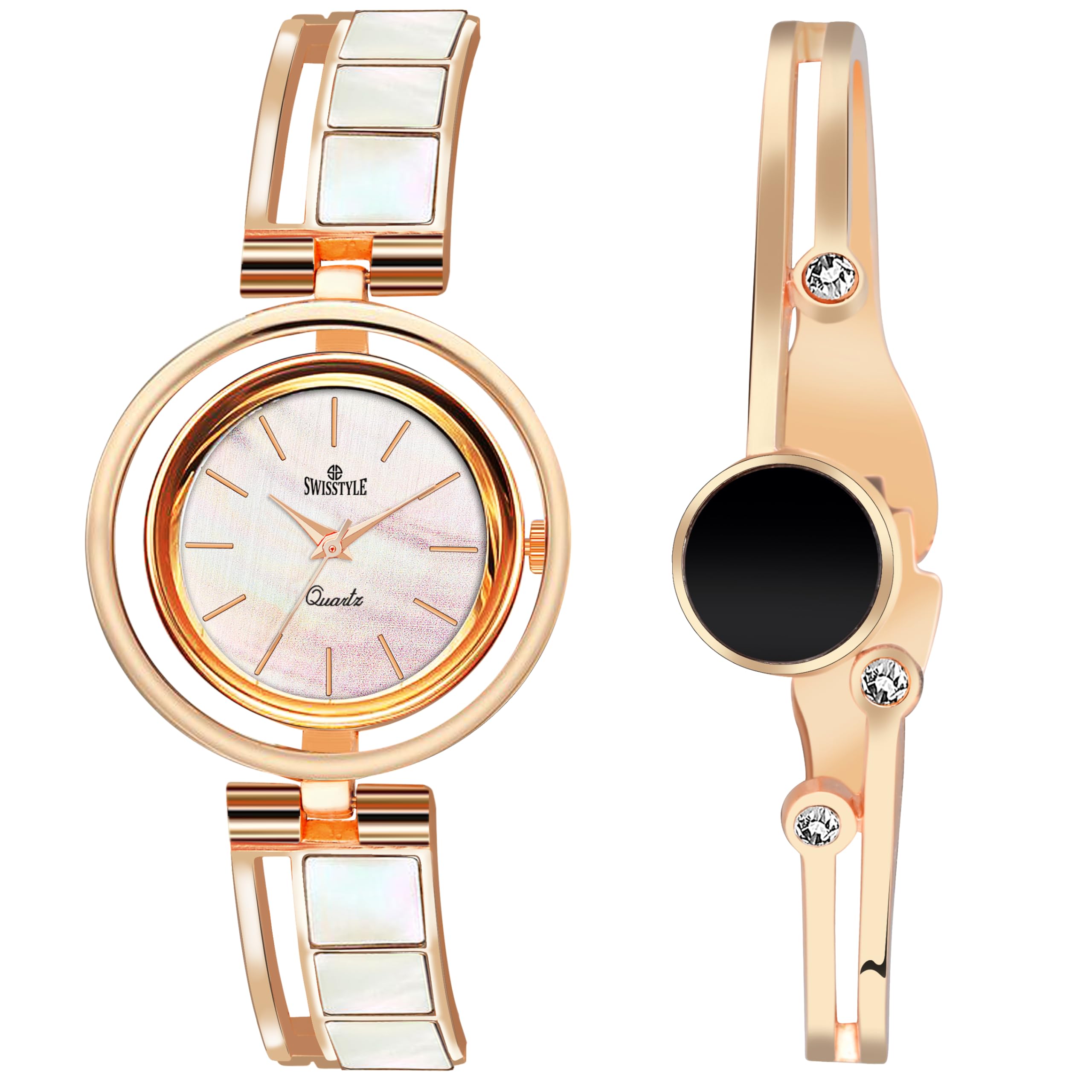 SWISSTYLE Gold Plated Analog Watch for Women with Bracelet -SS-LR707 (B0CY5GGY3V) Amazon Price History, Amazon Price Tracker