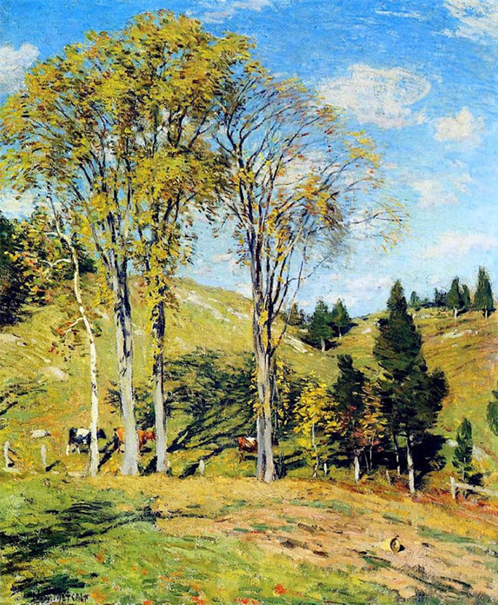 SERENDIPITP Vintage Picture Print on Canvas Wall Art Poster September Willard Leroy Metcalf Artwork Print Poster for Wall Decor 60x90cm