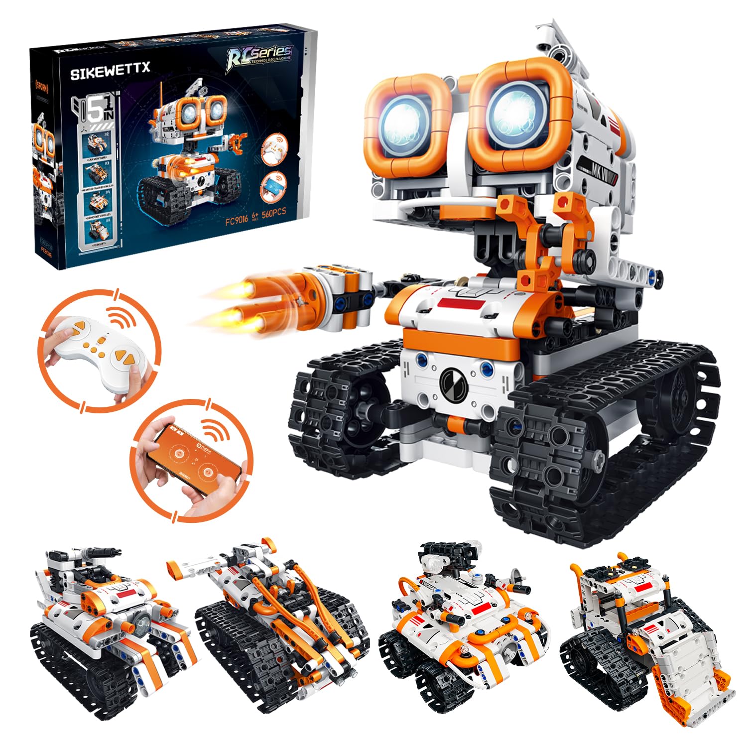 Amazon.com: 5 in 1 STEM Robotics Building Kit, 560 PCS APP/Remote