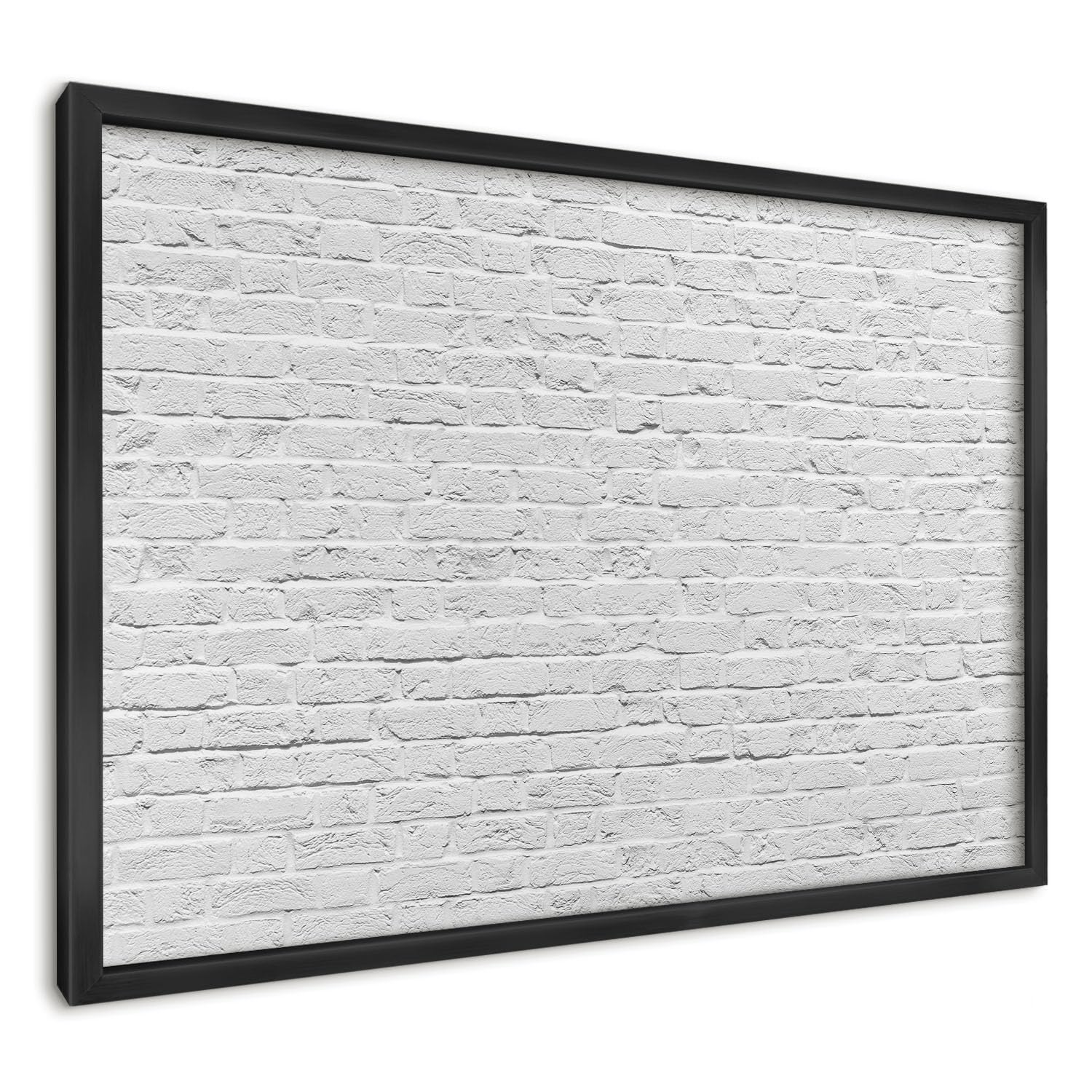 Panel Magnético Informativo 60x40 cm | con Marco Negro | Muro De Ladrillo | Montaje Fácil | Pizarra de Pared | Para Restaurante y Bar | Expositor para Menú, Ofertas del Día