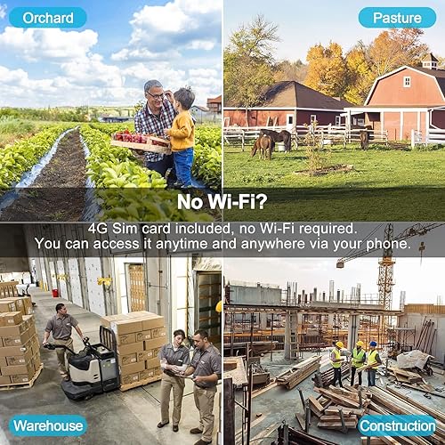 Miniatura 3 de GENBOLT Cámara de seguridad 3G4G LTE PTZ al aire libre 2.5K, zoom óptico 9X PoE CCTV Cámara de vigilancia IP con tarjeta SIM, reflector de 5MP de