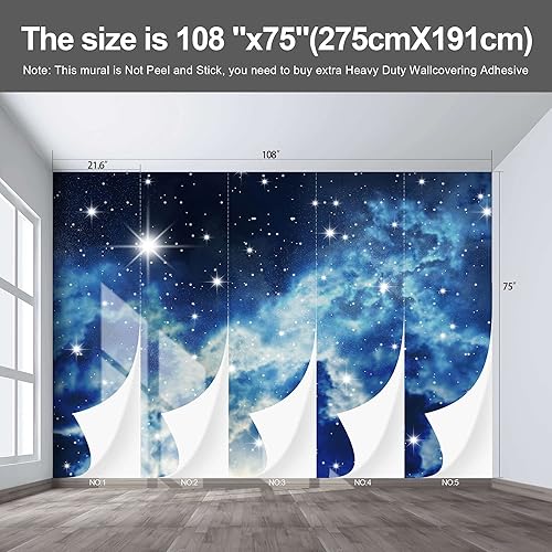 Miniatura 3 de Fightal - Murales de planetas para niños, telón de fondo de galaxia, sistema solar, cielo nocturno estrellado, techo, cine en casa, universo para