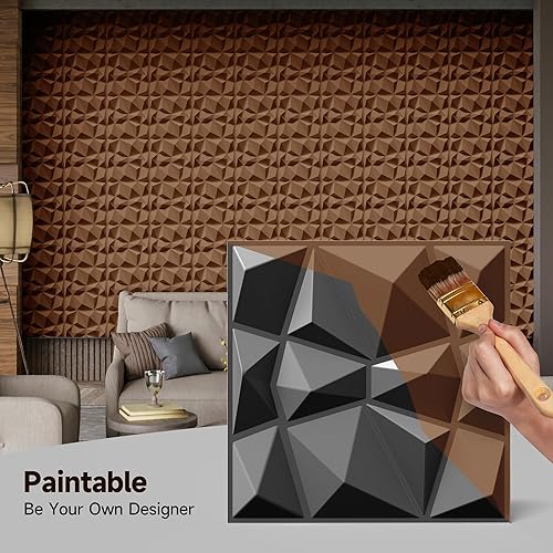 Miniatura 3 de INMOZATA Paneles de pared 3D para decoración de pared interior, paquete de 33 paneles de pared decorativos de 12 x 12 pulgadas, panel decorativo con