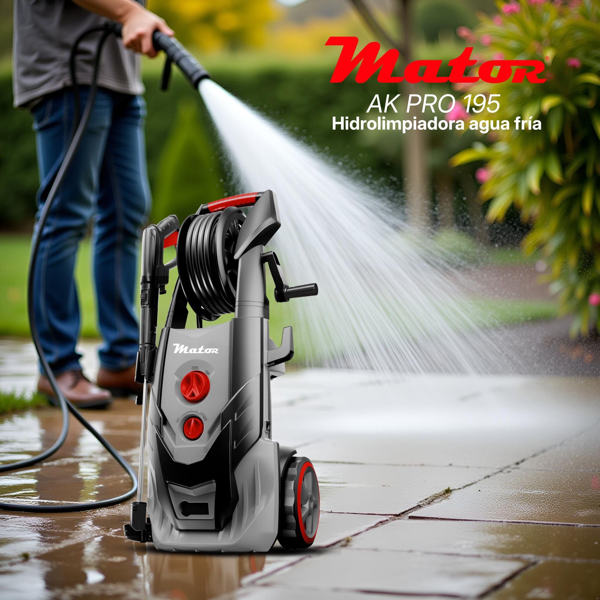Hidrolimpiadora Profesional de Agua Fría 195 Bar – Alta Presión con Motor de 2.500 W – AK Pro 195 – Mator