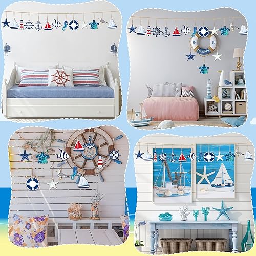 Vista 13 de Tradder 36 piezas de adornos colgantes de madera de Halloween de madera, calabaza, fantasma, bruja, sombrero, arañas, murciélagos, adornos