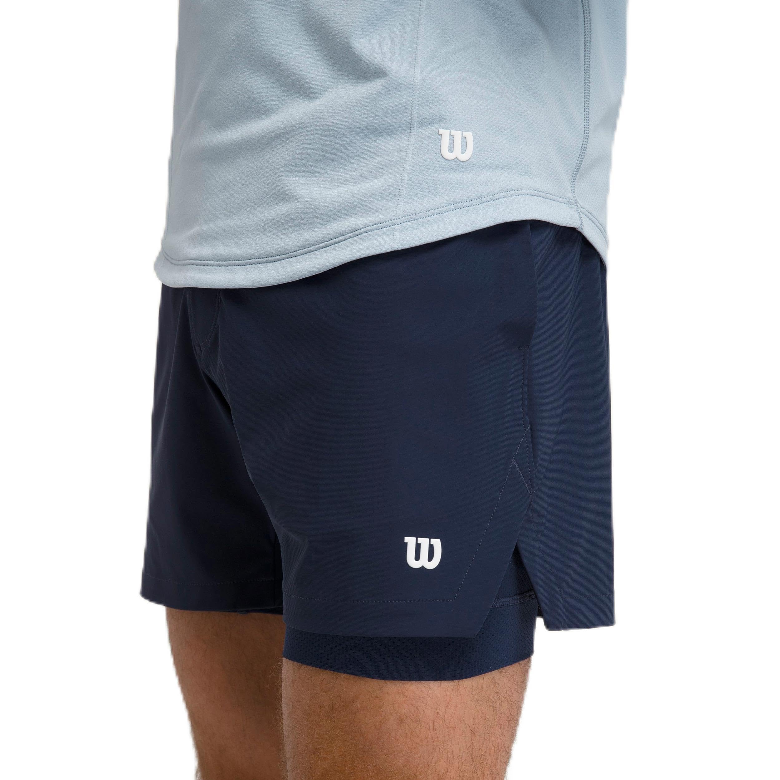 Wilson Set Point 7In Lined Pantaloncini Uomini Blu Scuro