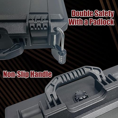 Miniatura 6 de Sutekus Caso duro de la pistola de la pistola caso impermeable de la pistola que lleva los casos con los accesorios de la pistola de