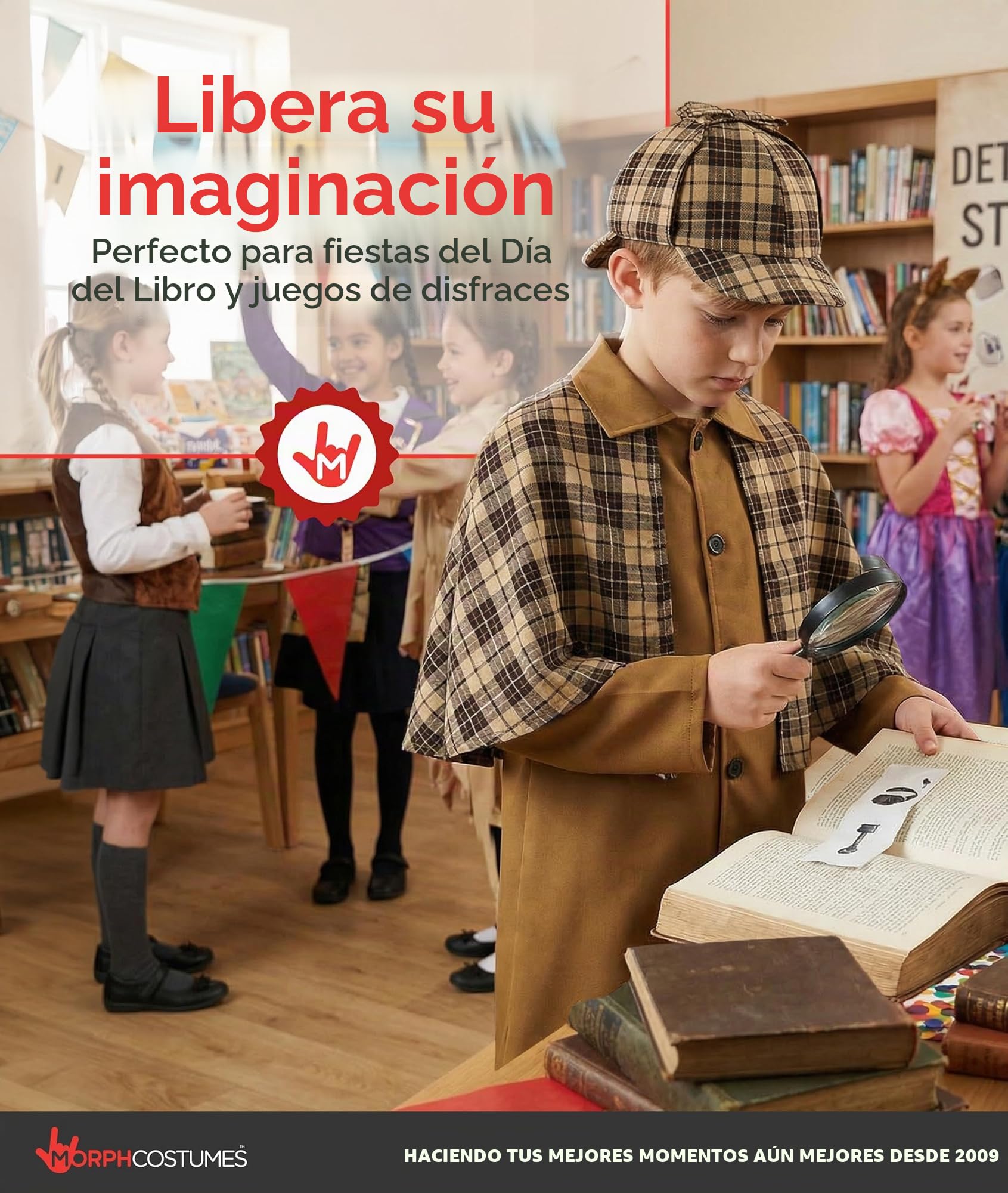 Fun Shack Disfraz Detective Victoriano Niños, Disfraz Sherlock Holmes, Carnaval y Halloween
