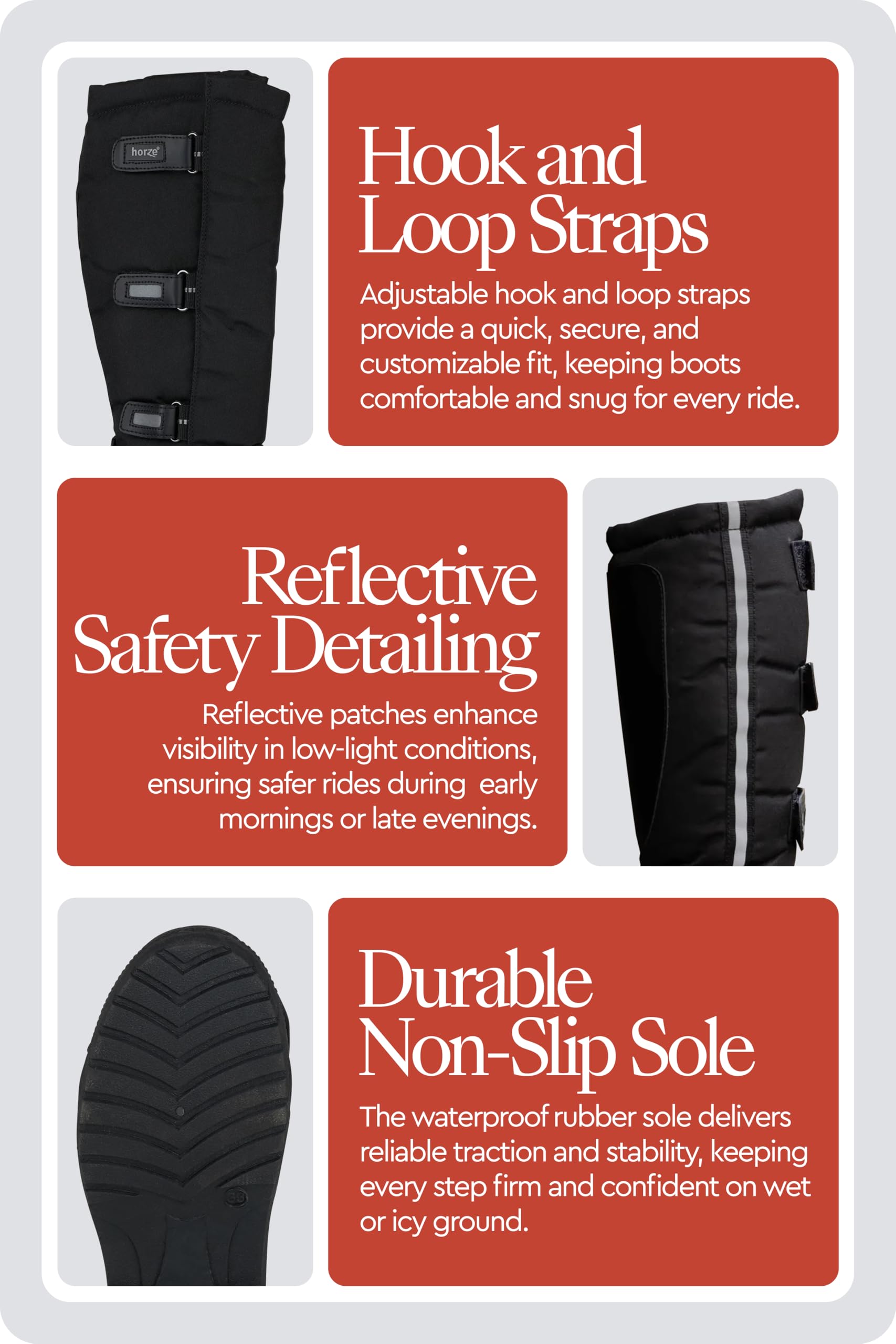 HORZE Polar Bottes d'équitation thermiques doublées pour femme Bottes d'hiver thermiques imperméables