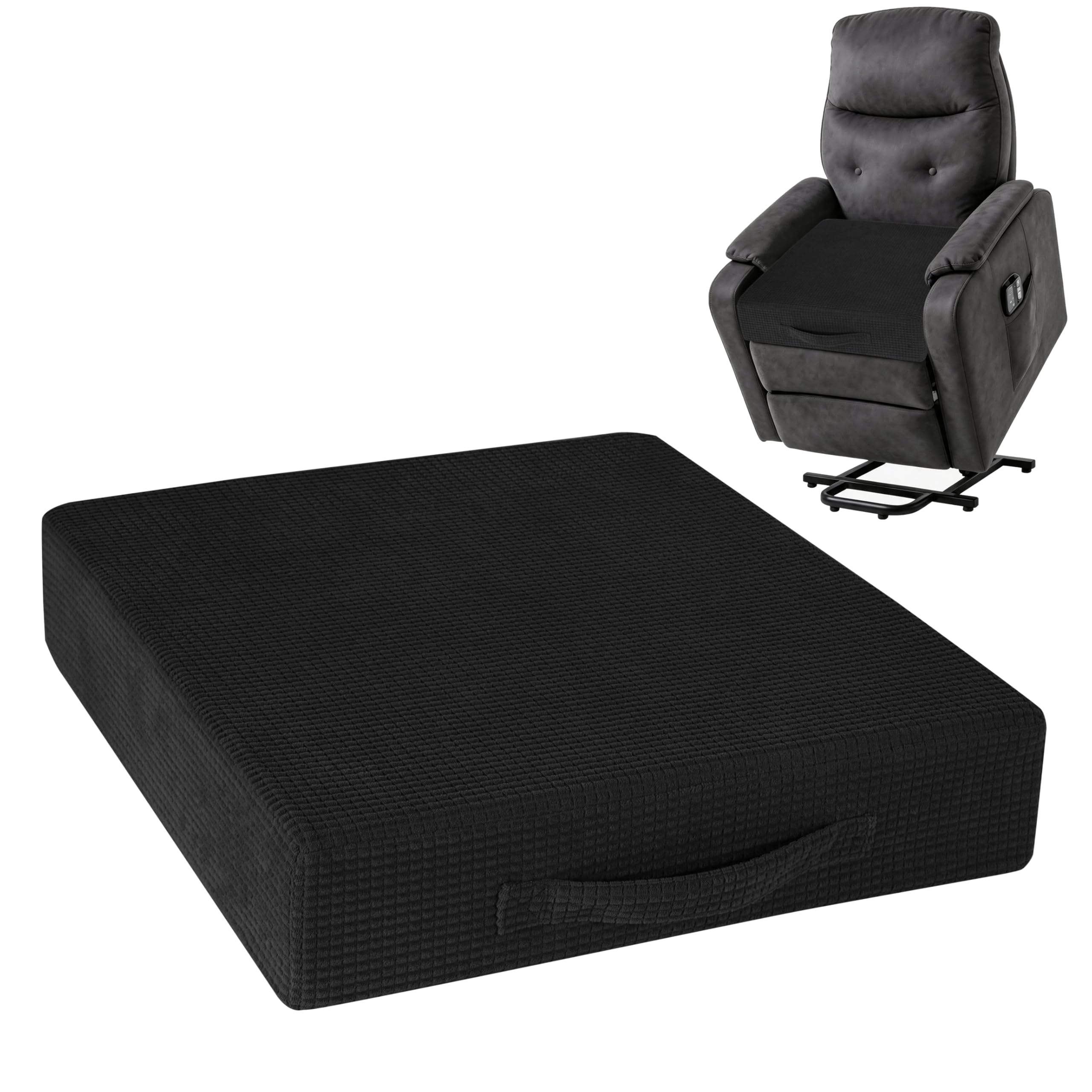AddGrace High Density Armchair Booster Cushion 50x50x10cm Black โ image 1