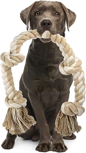 PetiFine Juguetes de cuerda para perros para masticadores agresivos, juguetes de cuerda para masticar perros grandes y medianos, juguete de cuerda