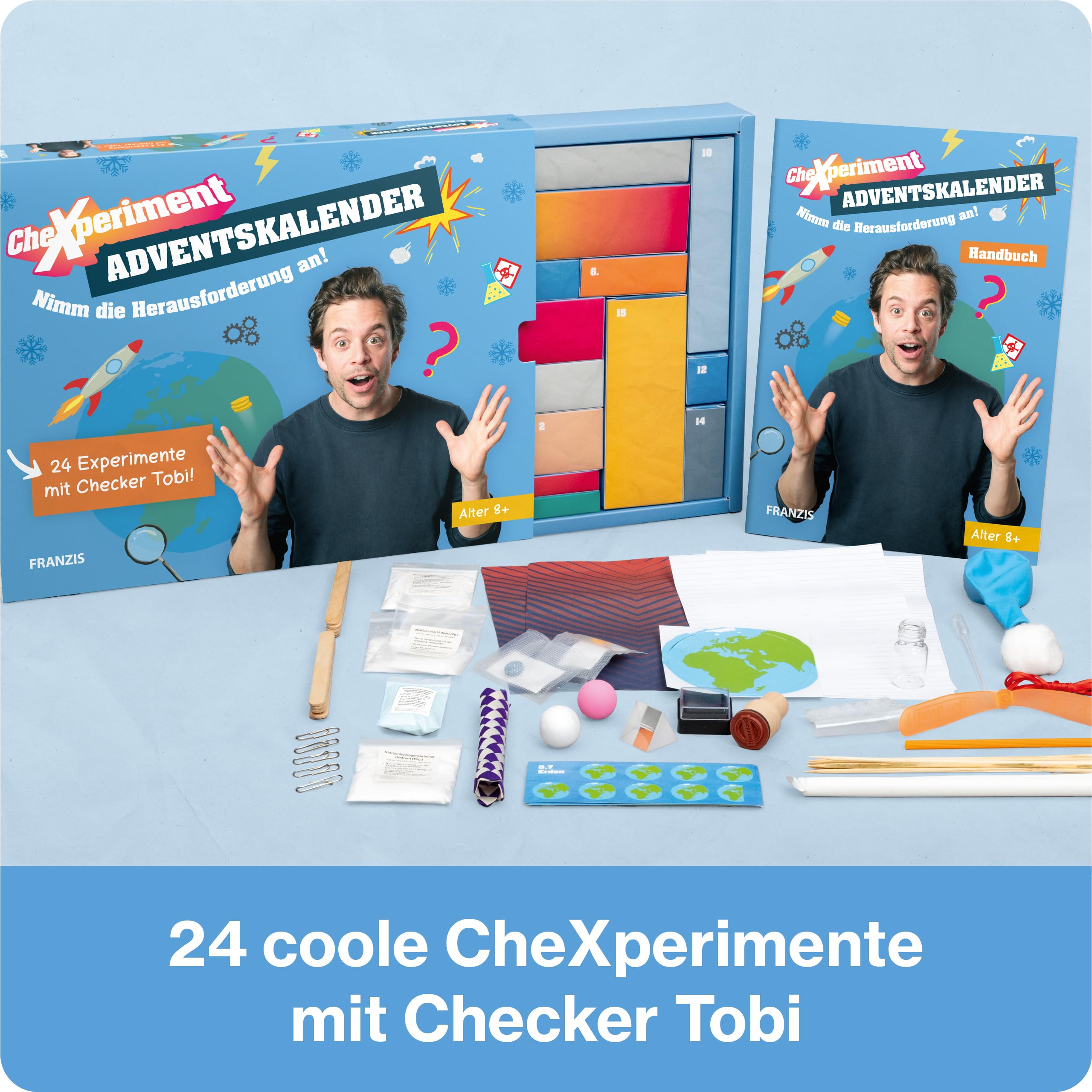FRANZIS 67220 - CheXperiment Adventskalender: Nimm die Herausforderung an! 24 Experimente für den Advent mit Checker Tobi!