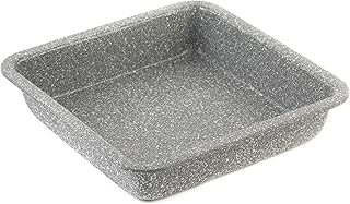 Moule à pâtisserie carré en acier au carbone Salter Marble Collection, idéal pour la cuisson au four et les brownies, les légumes méditerranéens, le Mac et le fromage, 23cm, antiadhésif, gris