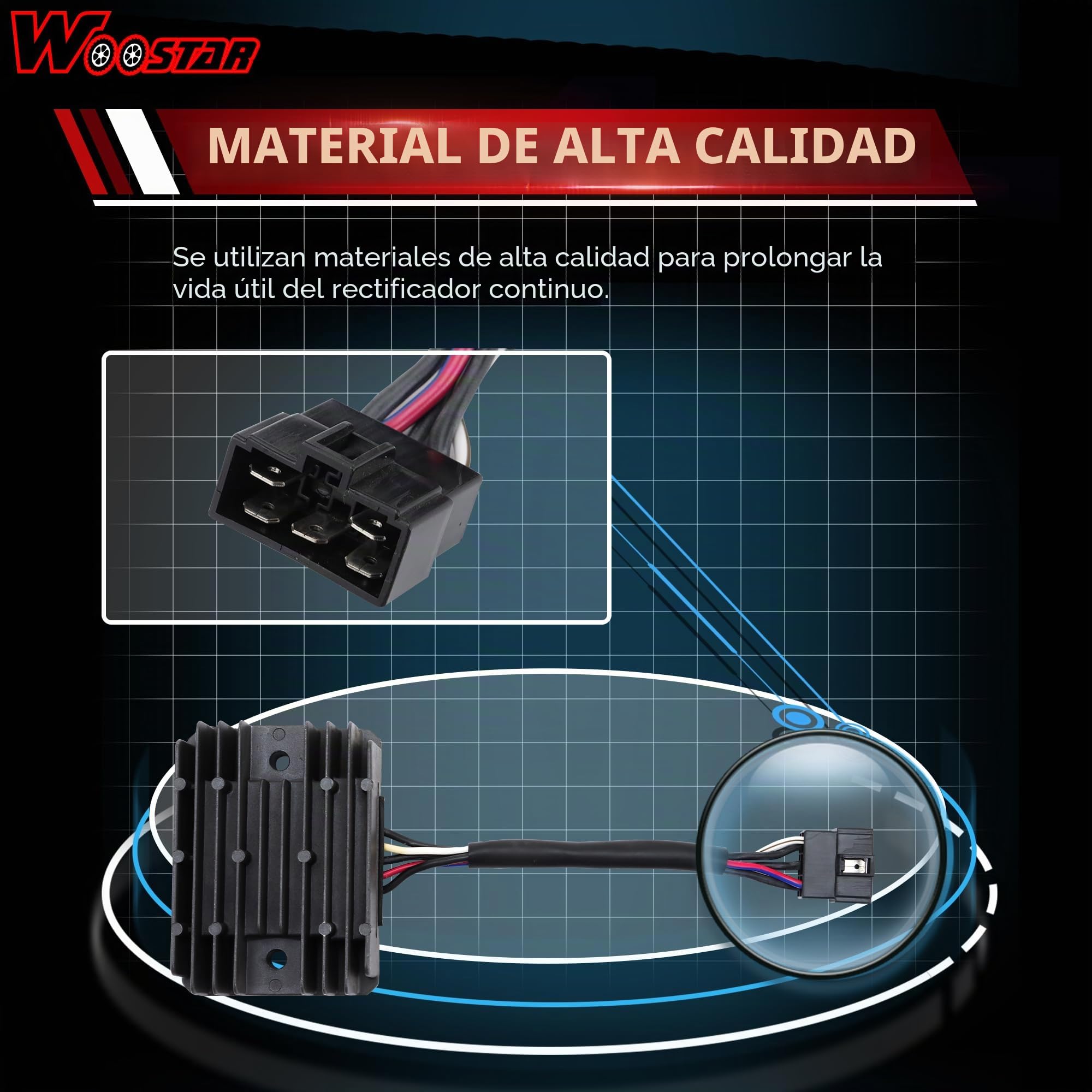 WOOSTAR 5 Pines Rectificador Regulador de Voltaje Reemplazo para GSXR 600 1997-2005 750 1996-2005 1000 2001-2004 Hayabusa 1999-2007 VL1500 Intrude 1998-2004 LT-F500F Quadrunner 1998-1999 Pocket Bike