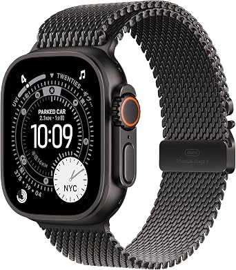 Apple Watch Ultra 3 GPS + Cellular Model - 49mm Black Titanium Case and Black Titanium Milanese Loop - L