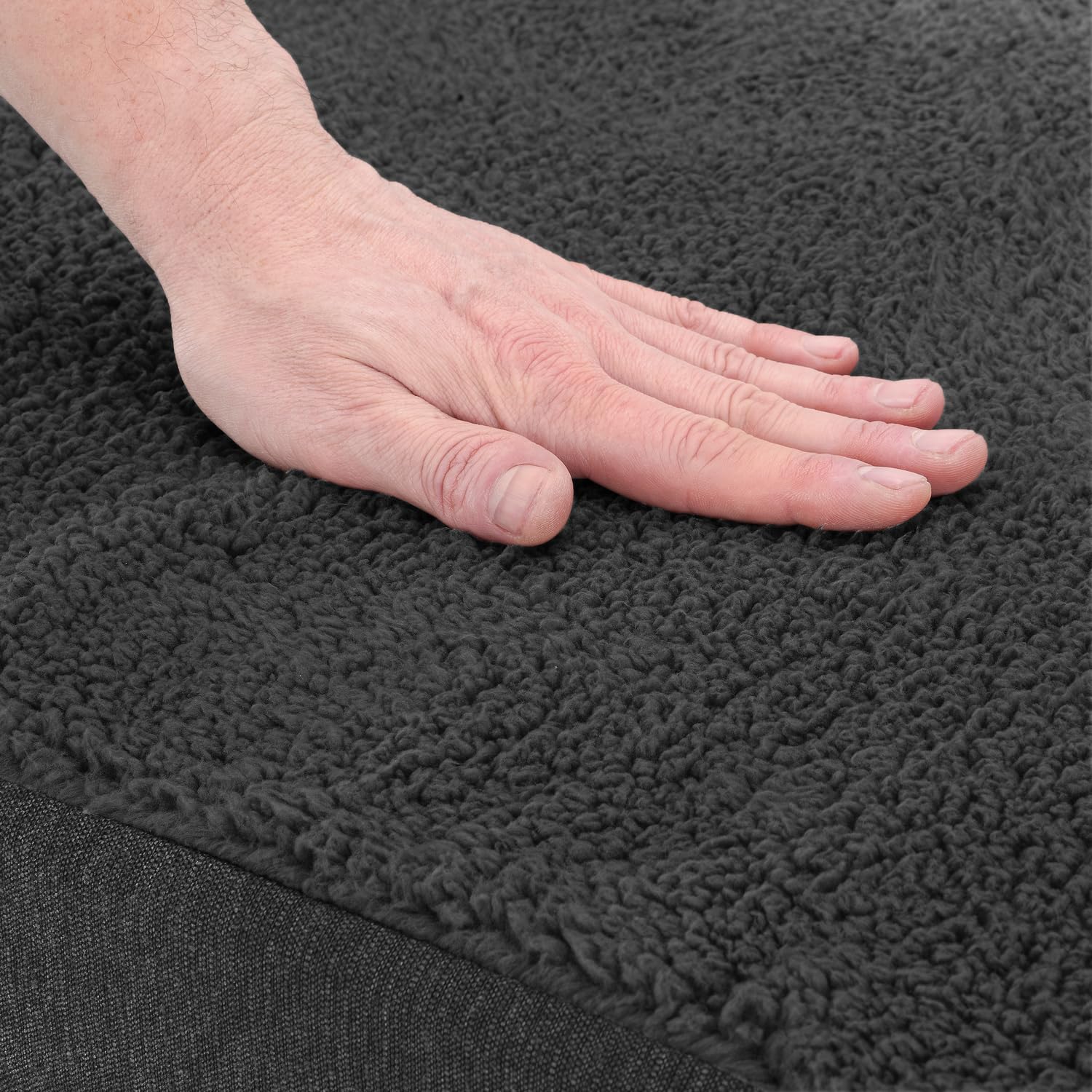 Petzzz Ortopedyczna poduszka dla psa, materac dla psa, legowisko dla psa, pianka z pamięcią kształtu, szara, poszewka nadająca się do prania (XL 120 x 85 x 10 cm)