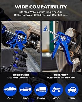 OMT Speedy Brake Caliper Compression Tool for Brake Pad Replacement, Blue