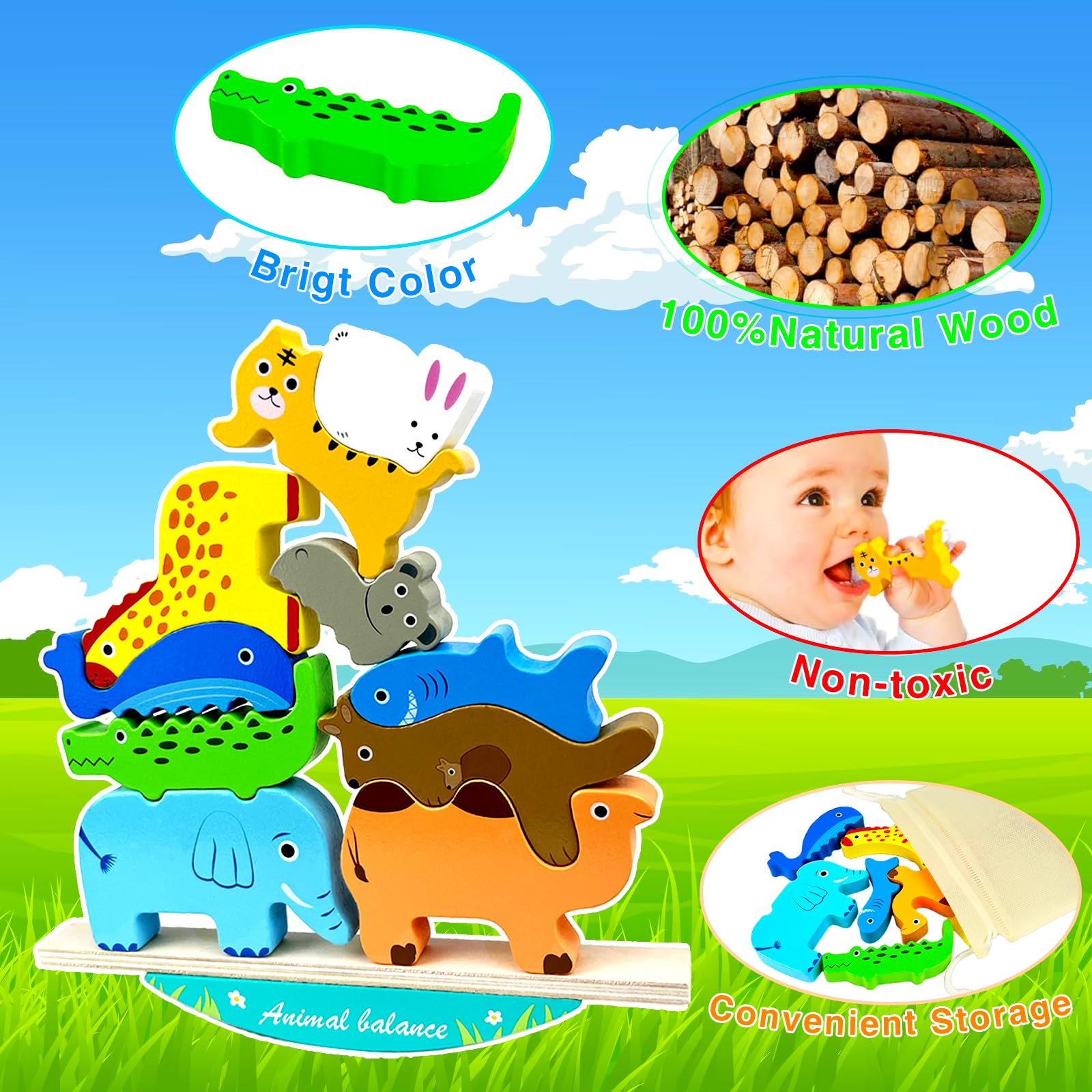 Juguetes Montessori Juegos Niños 2-6 Años, Madera, Educativos, Regalo
