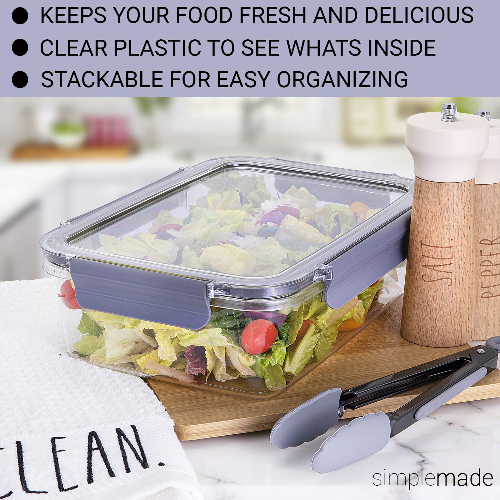 Snapklik.com : SIMPLEMADE 97 Oz Clear Food Container