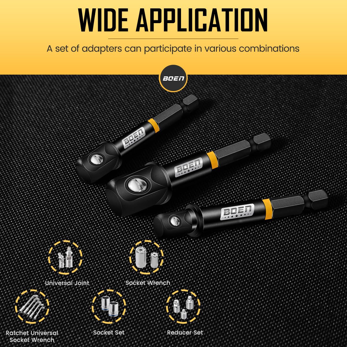BOEN Impact Socket Adapter Set - 3 Sizes, FREE SHIPPING -6