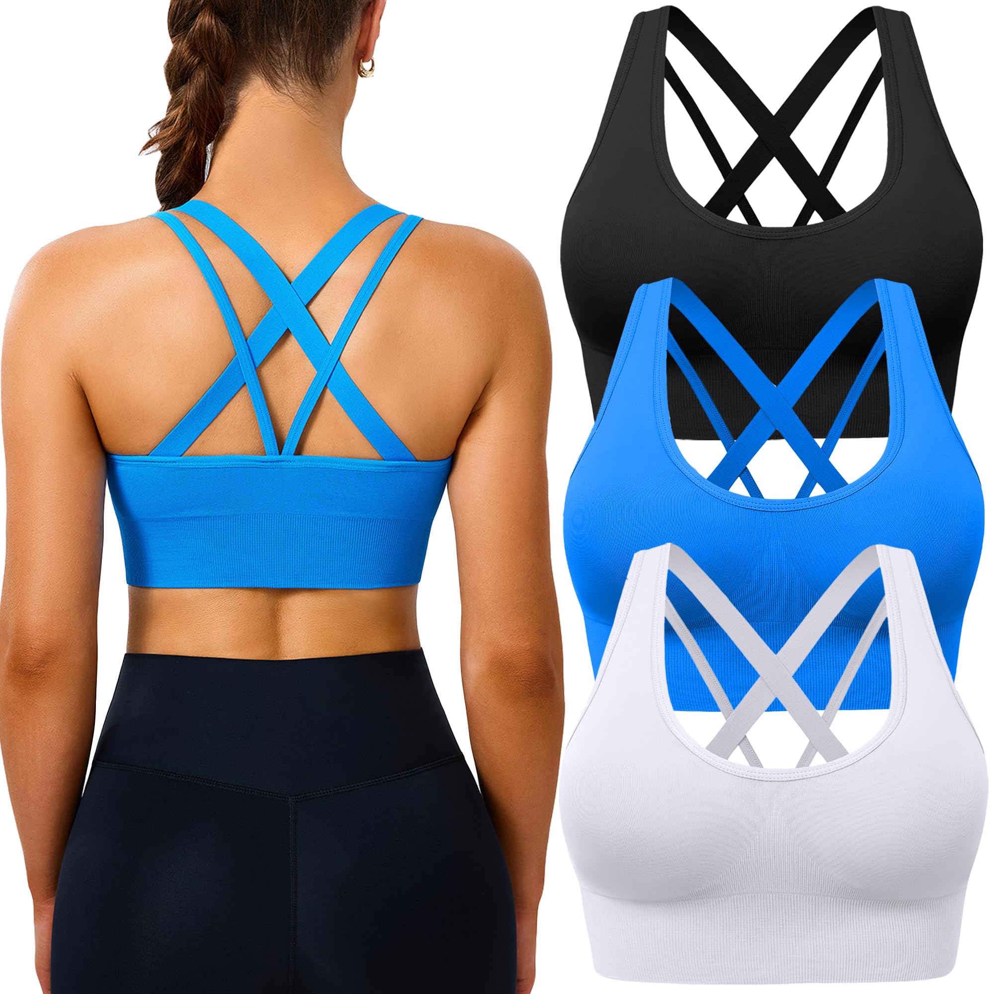BLUELILY Sports Bra Medium Support
