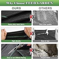 Vista 5 de FEED GARDEN Tela de barrera de malezas de 3 pies x 100 pies, tapete resistente para control de malezas, tela geotextil para jardinería, con 20