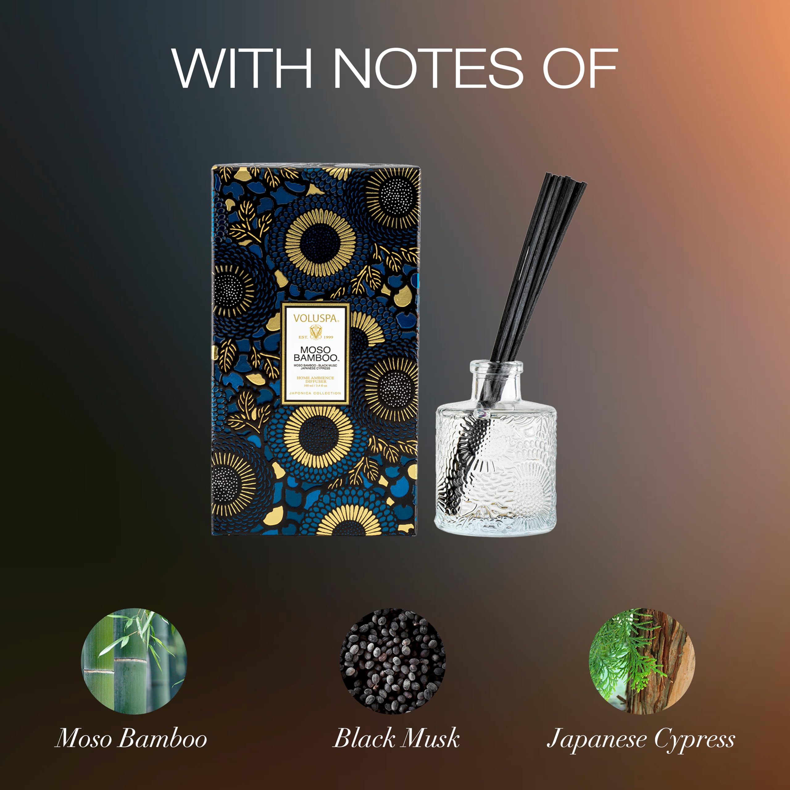Amazon.com: Voluspa Moso Bamboo Scented Reed Diffuser, 3.4 oz, Luxury Bamboo  Diffuser, Oil Reed Diffusers for Home, Handcrafted in the USA : Home &  Kitchen