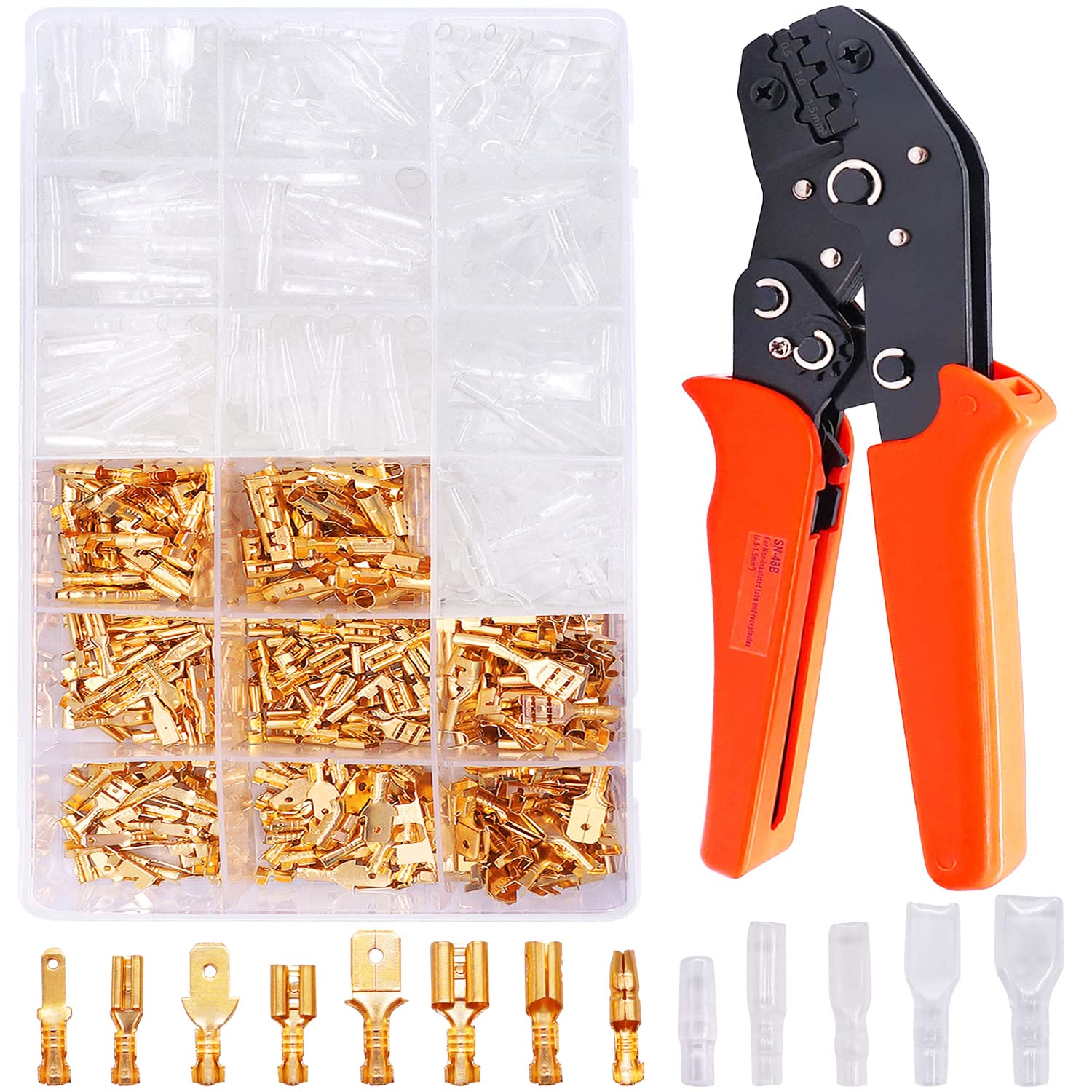 Twidec/Wire Terminal Crimping Pliers 2616AMG Crimping Tools And 640Pcs